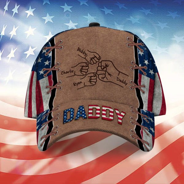 Nation Flag Dad Fist Bump Personalized Classic Cap Online Sale - Image 4