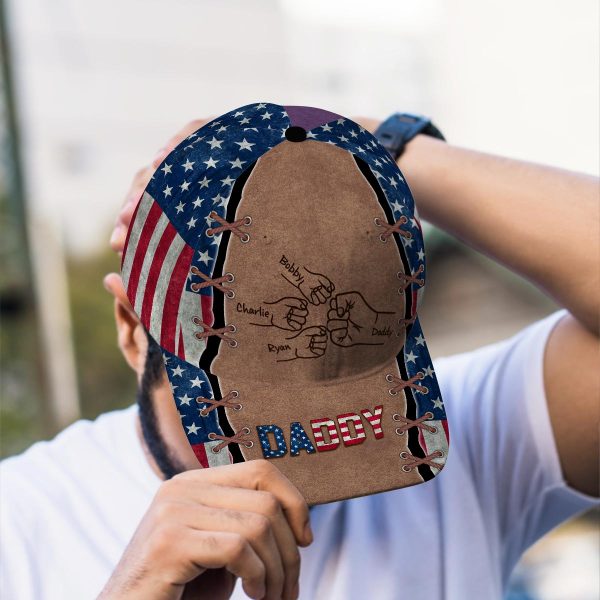 Nation Flag Dad Fist Bump Personalized Classic Cap Online Sale - Image 5