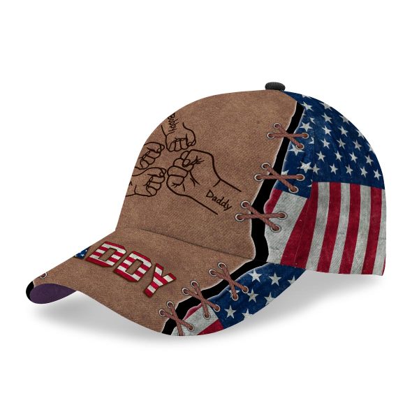 Nation Flag Dad Fist Bump Personalized Classic Cap Online Sale - Image 3