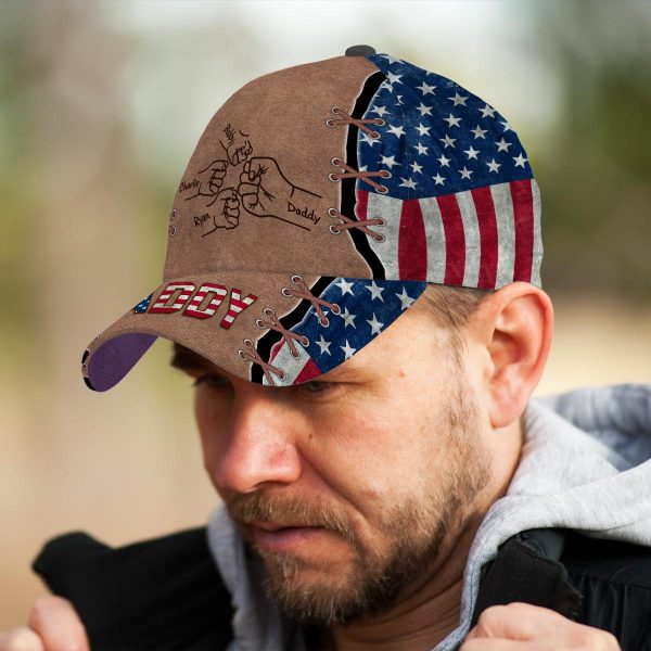 Nation Flag Dad Fist Bump Personalized Classic Cap Online Sale - Image 2