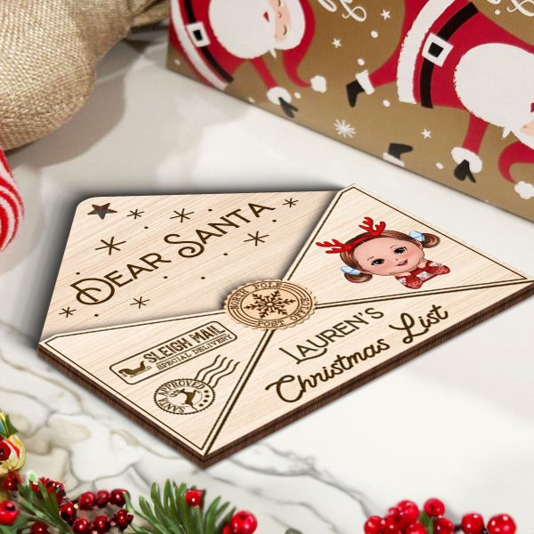 3D Letter To Santa Personalized Wooden Ornament, Christmas Gift For Little Ones Online - Image 5