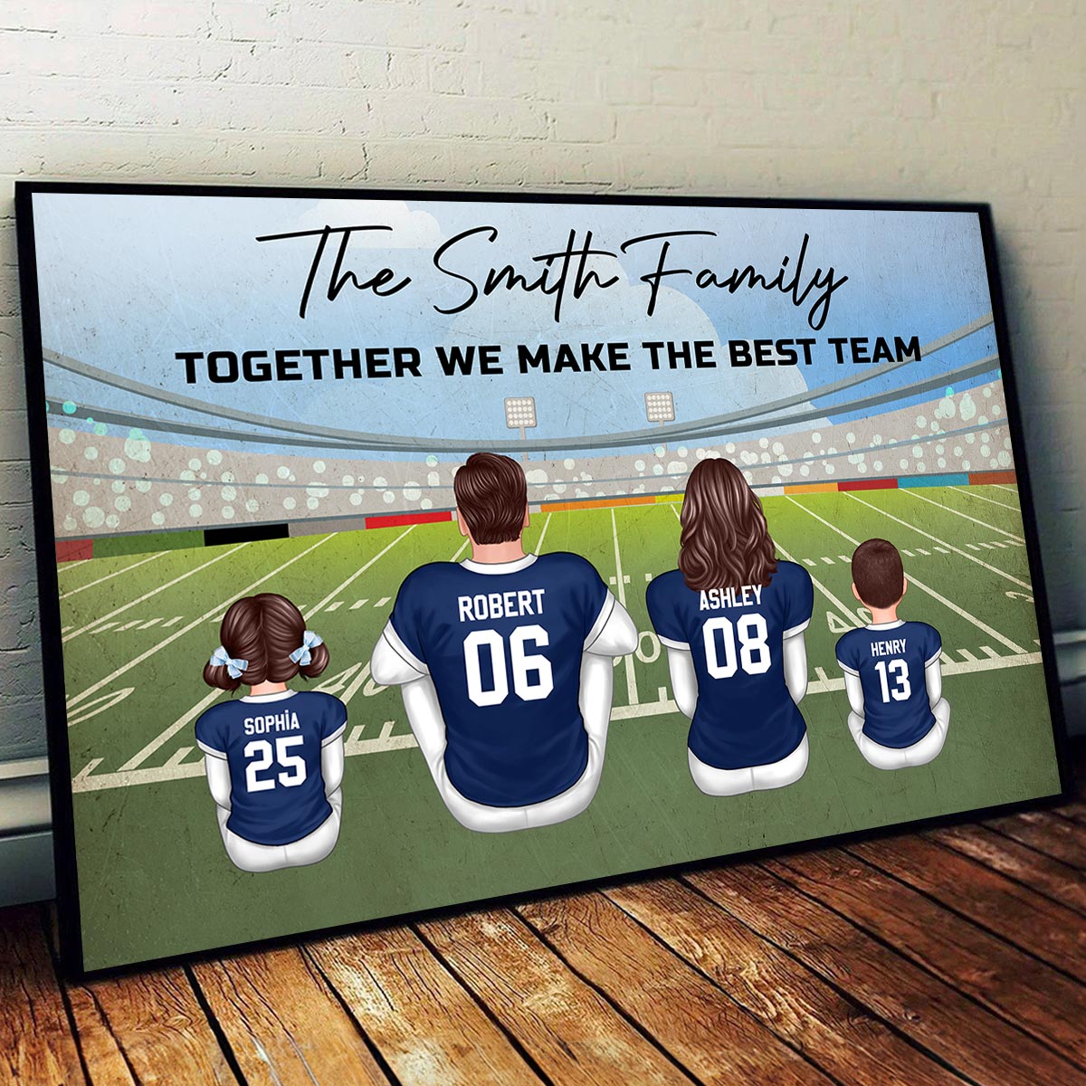 American Football Family Personalized Poster, Unique and Meaningful Family Gift For Your Loved Ones Hot on Sale