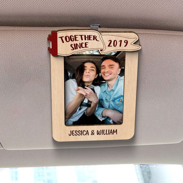 Couple Love, Personalized Picture Frame, Custom Photo Car Visor Clip Online Sale - Image 5