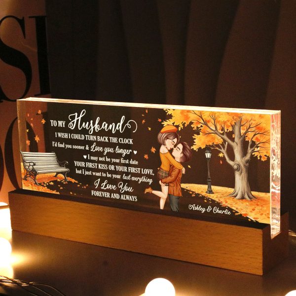 I Wish Could Turn Back The Clock Fall Season Couple Personalized Acrylic LED Night Light, Gift For Him, Gift For Her Online Hot Sale - Image 3