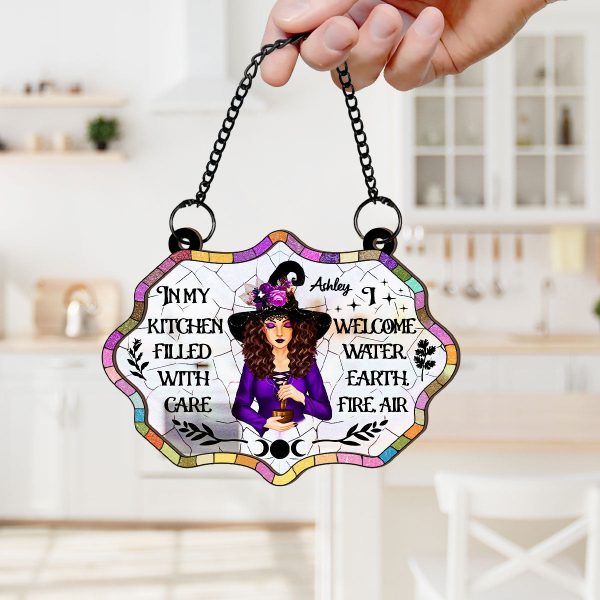 In My Kitchen Filled With Care Personalized Window Hanging Suncatcher Ornament, Halloween Decor Online Sale - Image 3
