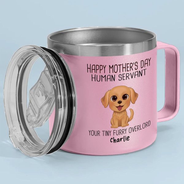 Happy Mother s Day Human Servant Watercolor Cute Dogs Personalized Stainless Steel Tumbler With Handle Online Hot Sale - Image 3