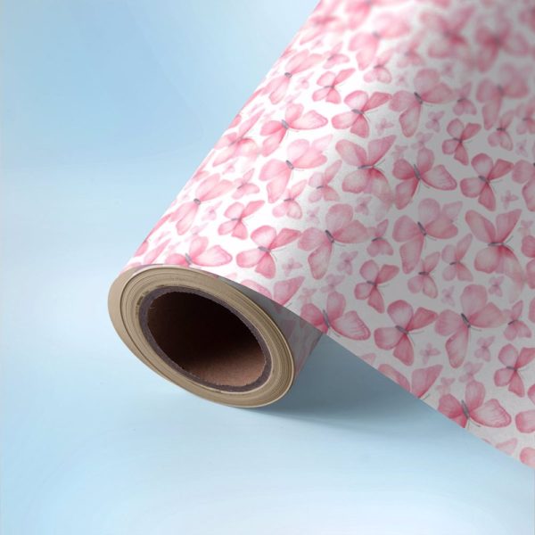 Pink Butterflies Gift Wrapping Paper Cheap - Image 2