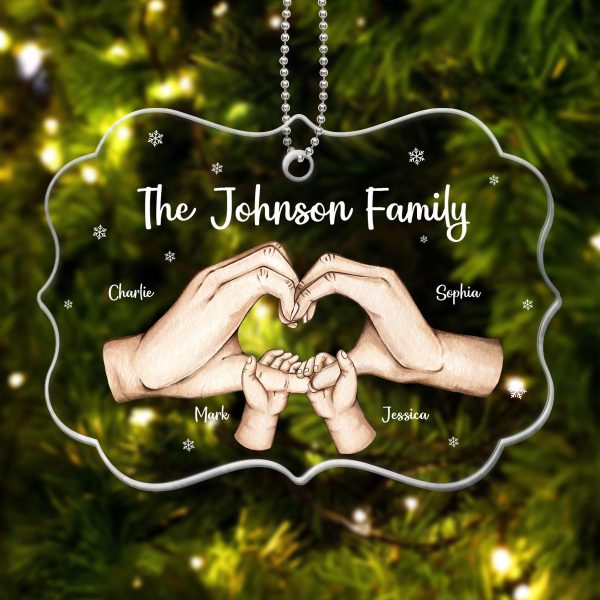 Together We Make A Family Heart Hands Personalizec Acrylic Ornament Online now - Image 2