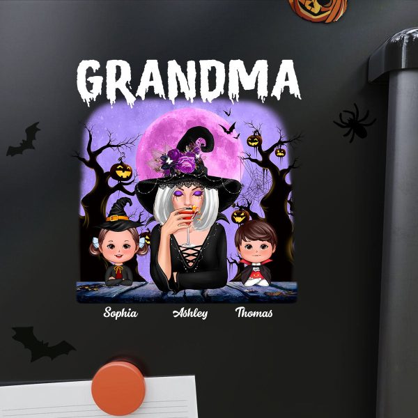 Green And Purple Halloween Grandma Witch Personalized Decal, Halloween Decor For Sale - Image 3