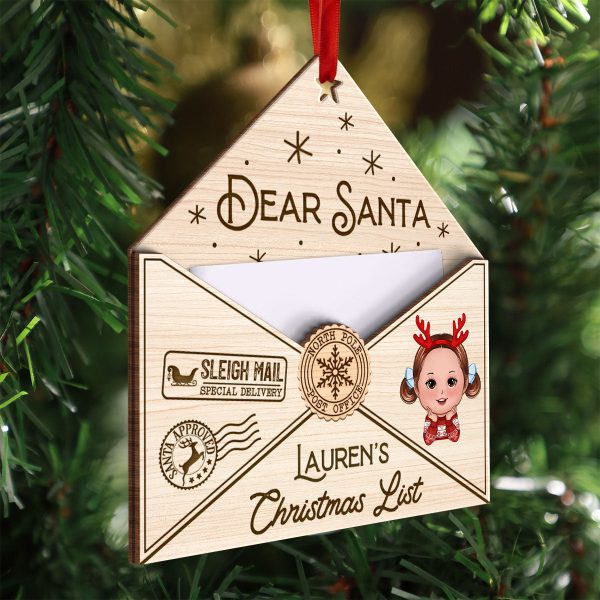 3D Letter To Santa Personalized Wooden Ornament, Christmas Gift For Little Ones Online - Image 4