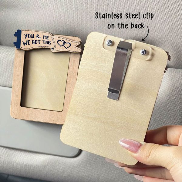 Couple Love, Personalized Picture Frame, Custom Photo Car Visor Clip Online Sale - Image 3