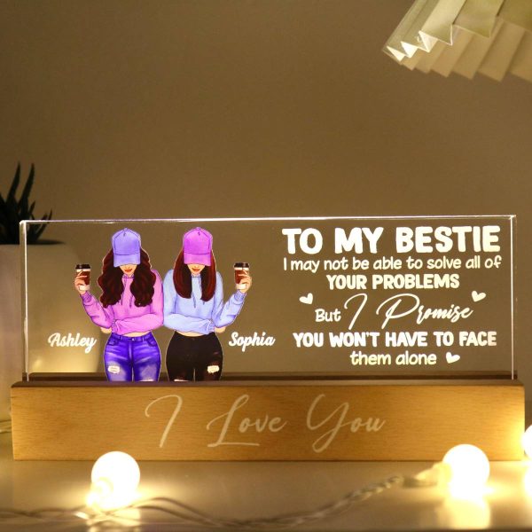 To My Bestie Gift For Best Friends Personalized Acrylic Block LED Night Light Online