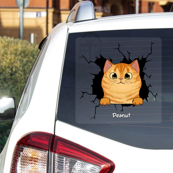 Peeking Cats Personalized Decal, Gift For Cat Lovers Hot on Sale - Image 2