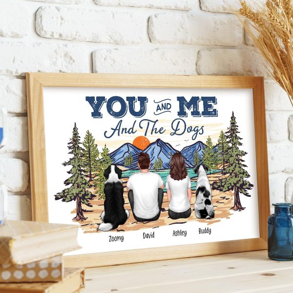 Couple Sitting You & Me And The Dogs Personalized Poster Discount - Image 5