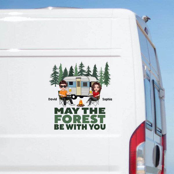 May The Forest Be With You Camping Couple Decor On Car Fridge Window Personalized Decal Sale