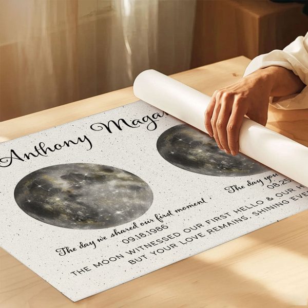The Moon Witnessed Our First Hello And Our Hardest Goodbye Memorial Golden Dust Moon Phase Personalized Poster Online Hot Sale - Image 3