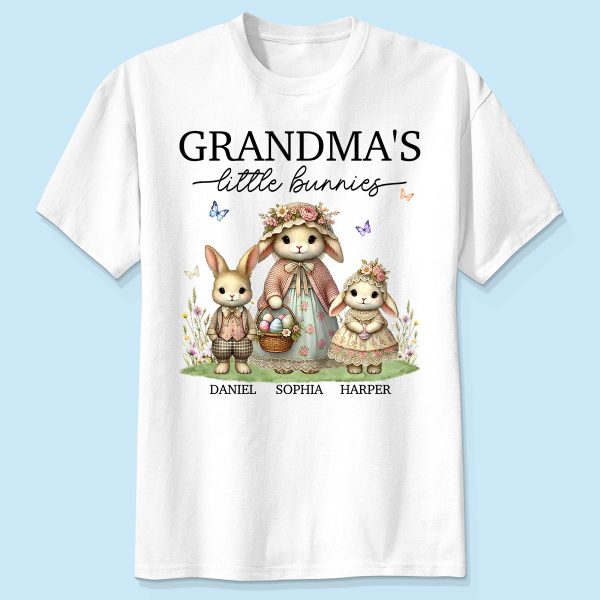 Vintage Grandma Bunny Easter Personalized Shirt Cheap - Image 2