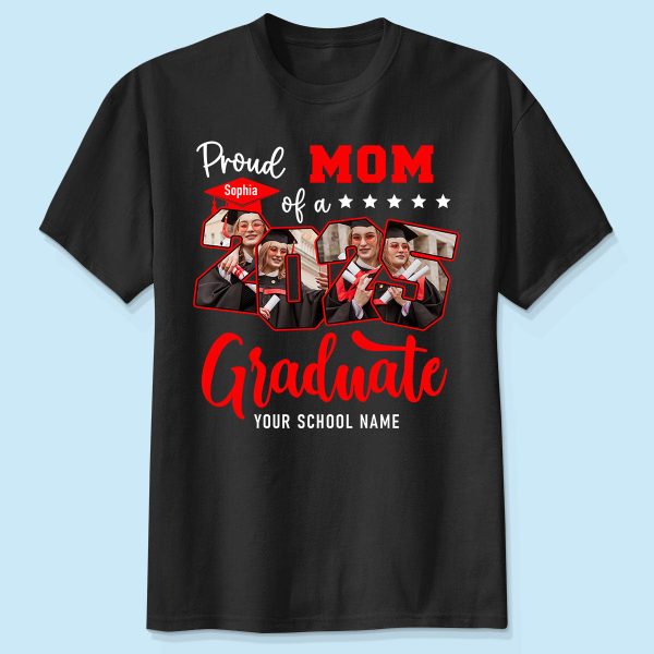 Proud Family Of 2025 Senior Graduation Upload Photo Personalized Shirt, Graduate Gift Online Hot Sale