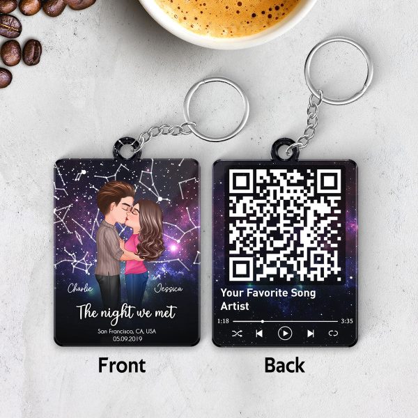 Couple Kissing Under the Galaxy Star Map by Location & Date Personalized Acrylic Keychain Discount