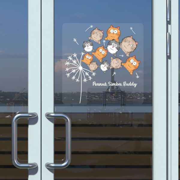 Dandelion Funny Cat Decor On Car Fridge Window Personalized Decal, Gift For Cat Lover Fashion - Image 5