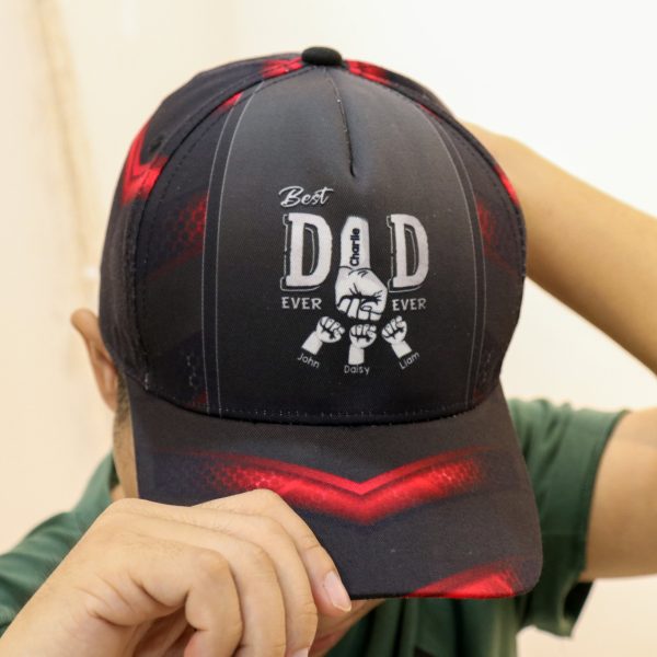 Best Dad Ever Fist Bump Personalized Classic Cap, Gift For Dad, Gift For Husband, for Father s Day For Discount - Image 5