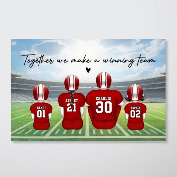 Football Team Personalized Poster, Gift For Family For Cheap