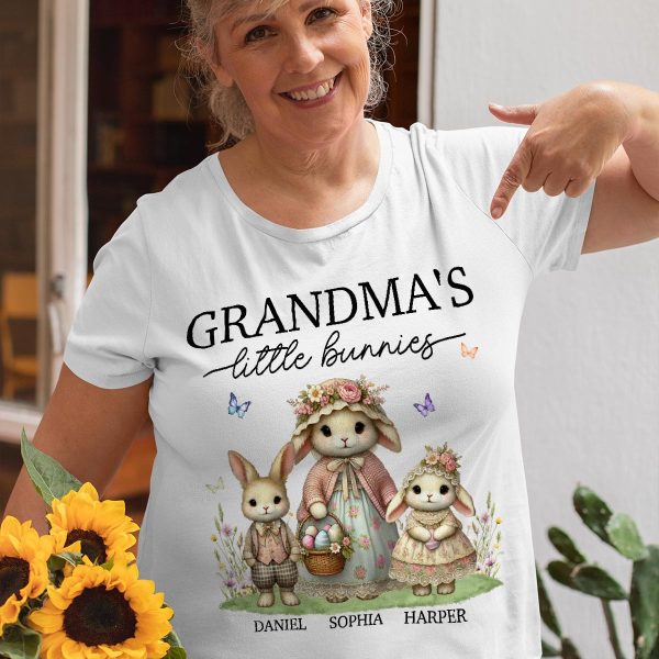 Vintage Grandma Bunny Easter Personalized Shirt Cheap - Image 5