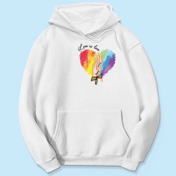 Love Is Love LGBTQ+ Hand In Hand Personalized Shirt For Cheap - Image 5