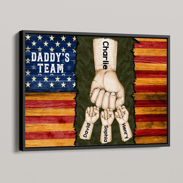 American Daddy‘s Team Fist Bump Personalized Horizontal Poster on Sale - Image 4