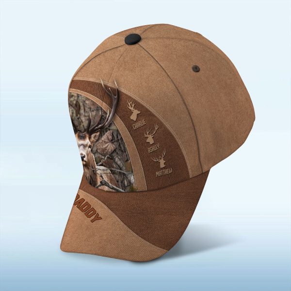 Best Buckin  Dad Papa Grandpa Hunting Personalized Classic Cap Online - Image 4