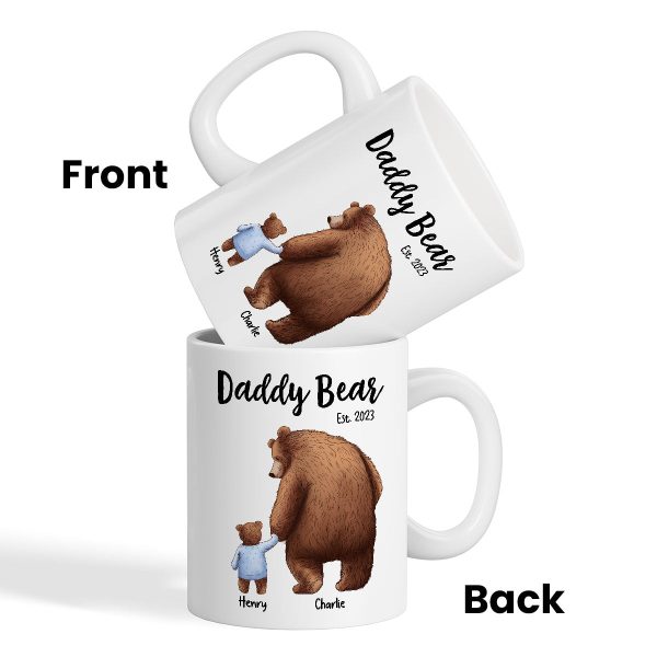 Daddy Bear Papa Bear Father‘s Day Gift For Husband Dad Grandpa Personalized Mug For Cheap - Image 5