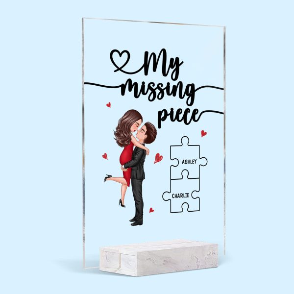 My Missing Piece Valentine‘s Day Gift For Her Gift For Him Personalized Rectangle Acrylic Plaque Sale - Image 2