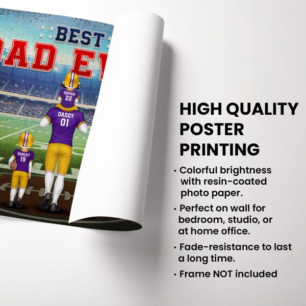 Best Dad Ever Football Personalized Poster, Gift For Dad Husband Cheap - Image 3