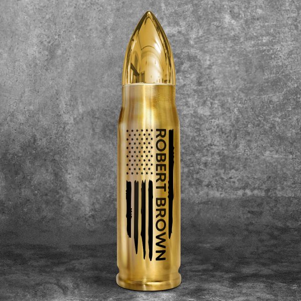 Unique Gift For Husband Dad Grandpa Flag Name Personalized Bullet Tumbler For Sale - Image 2