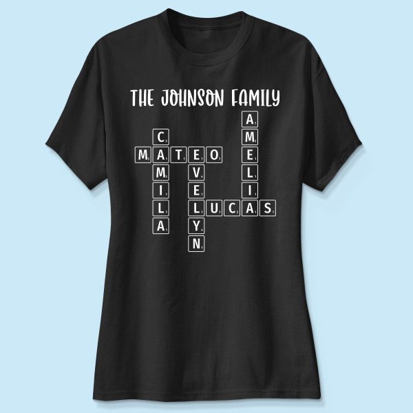 Family Tee Crossword Art Puzzle Personalized Shirt on Sale - Image 4