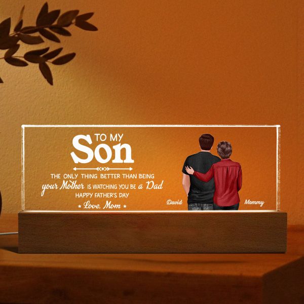 From Mom To Son Remember That I Love You, Personalized LED Night Light, Father s Day Gift For Son Sale - Image 5