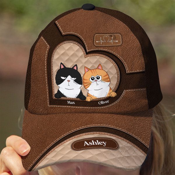 Peeking Cats Personalized Classic Cap, Gift For Cat Dad, Cat Mom on Sale - Image 4