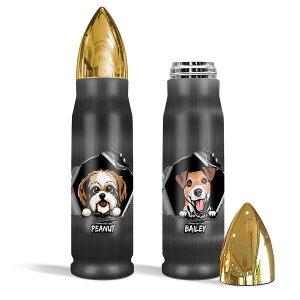 Unique Gift For Dog Lover Peeking Dog Ragged Hole Torn Personalized Bullet Tumbler on Sale