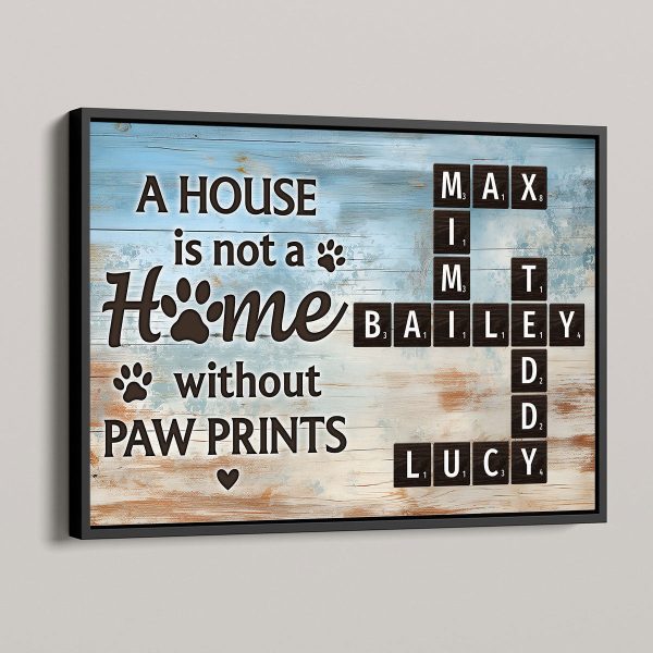 Home With Paw Prints Pet Crossword Puzzle Art Personalized Poster Sale