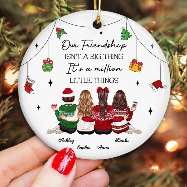 Friendship Million Little Things Personalized Circle Ceramic Ornament, Christmas Gift for Best Friends Online now - Image 4