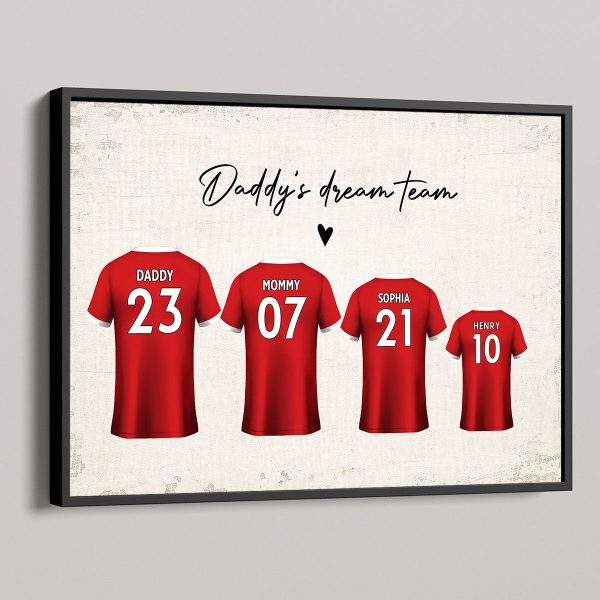 Daddy s Team Soccer Shirt Personalized Poster, Father s Day Gift For Dad, For Grandpa, For Husband Online Hot Sale