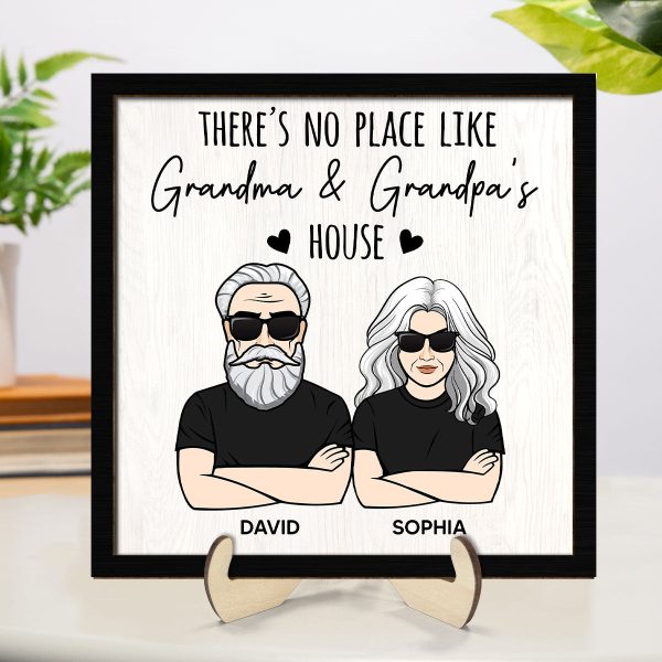 No Place Like Grandparents House Personalized 2-Layer Wooden Plaque Online Sale - Image 2