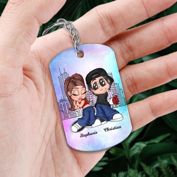 Drive Safe Handsome I Need You Here With Me, Y2K Couple Personalized Acrylic Keychain Fashion - Image 4