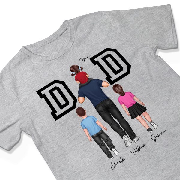 DAD Piggy Back Happy Father‘s Day Personalized Shirt For Discount - Image 3