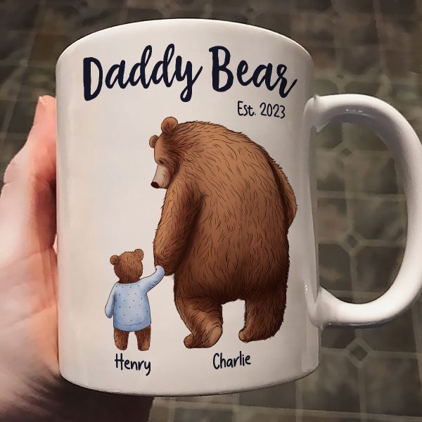 Daddy Bear Papa Bear Father‘s Day Gift For Husband Dad Grandpa Personalized Mug For Cheap - Image 2