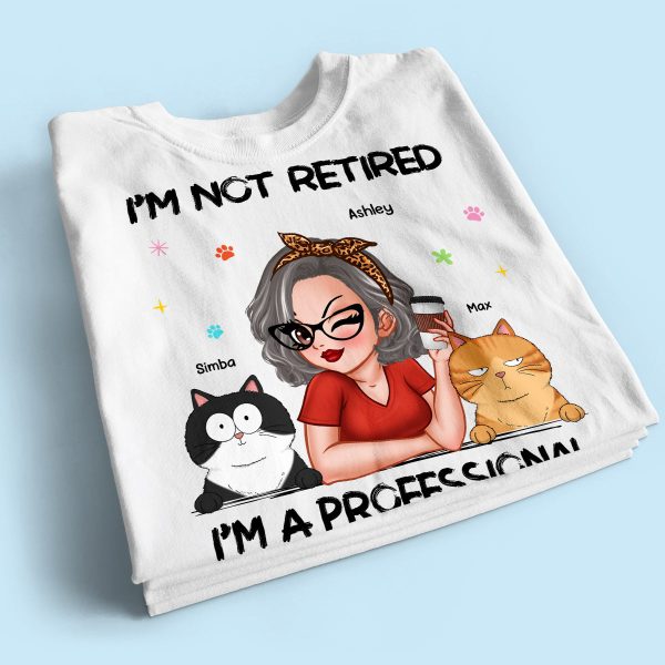 Professional Cat Mom, Retirement Gift For Cat Lovers Personalized Shirt For Cheap - Image 2