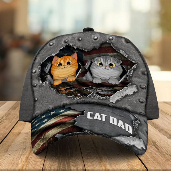 Cats Metal Scratch, Gift For Cat Dad, Cat Mom, Personalized Classic Cap For Cheap - Image 4