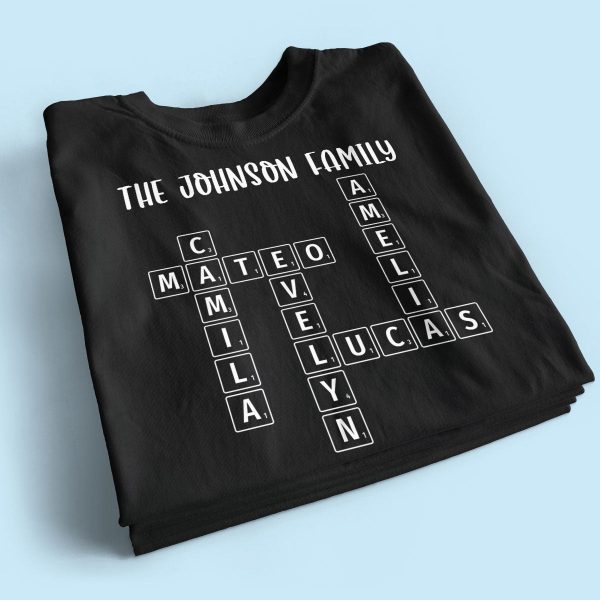 Family Tee Crossword Art Puzzle Personalized Shirt on Sale - Image 2