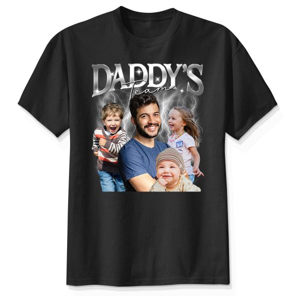 Bootleg Daddy‘s Team Photos Insert Personalized Shirt, Father s Day Gift For Dad, Husband Online Sale
