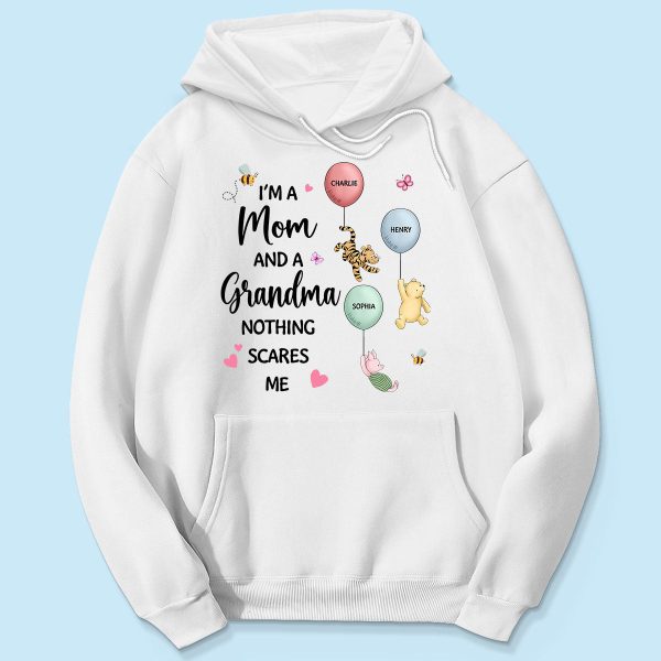 Nothing Scares Me I‘m A Mom And A Grandma Cute Characters Personalized Shirt Discount - Image 5